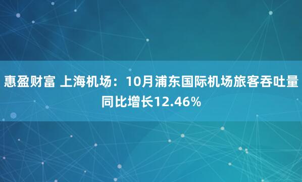 惠盈财富 上海机场：10月浦东国际机场旅客吞吐量同比增长12.46%